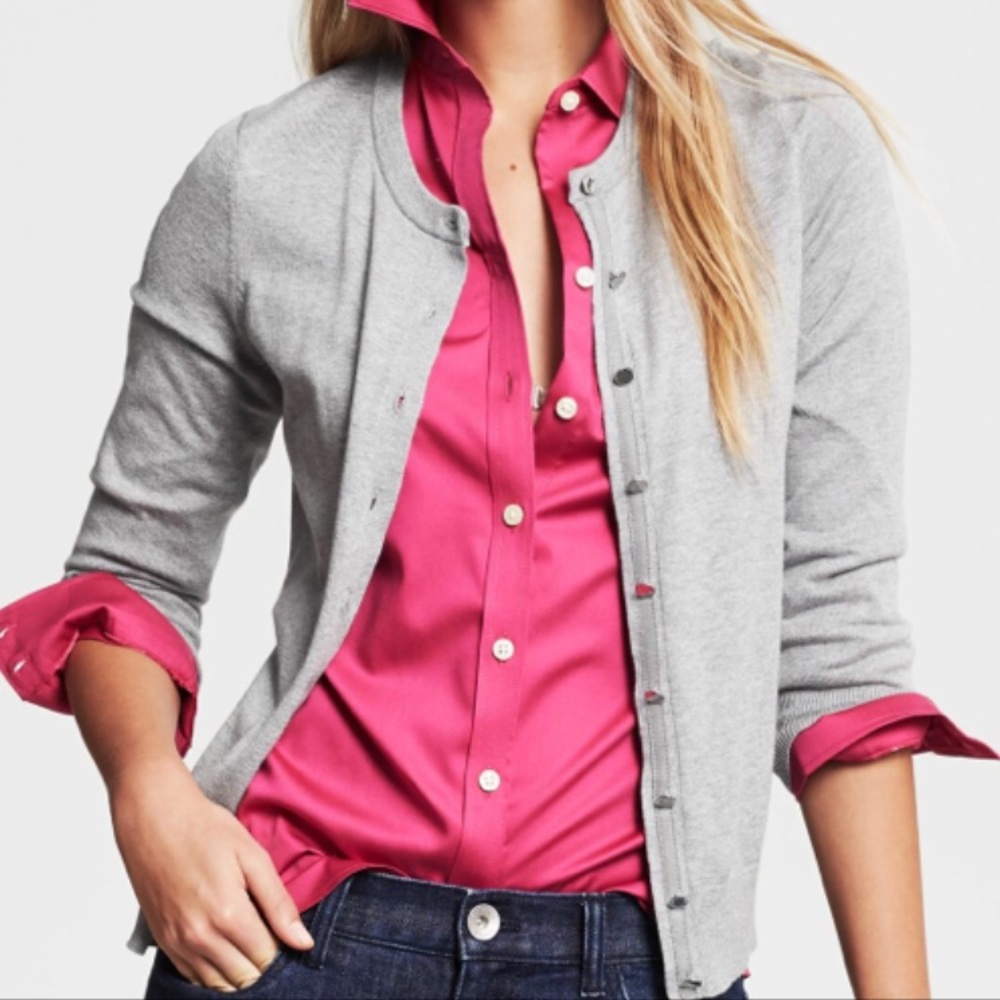 Banana Republic Anna Cardigan in Literature Gray